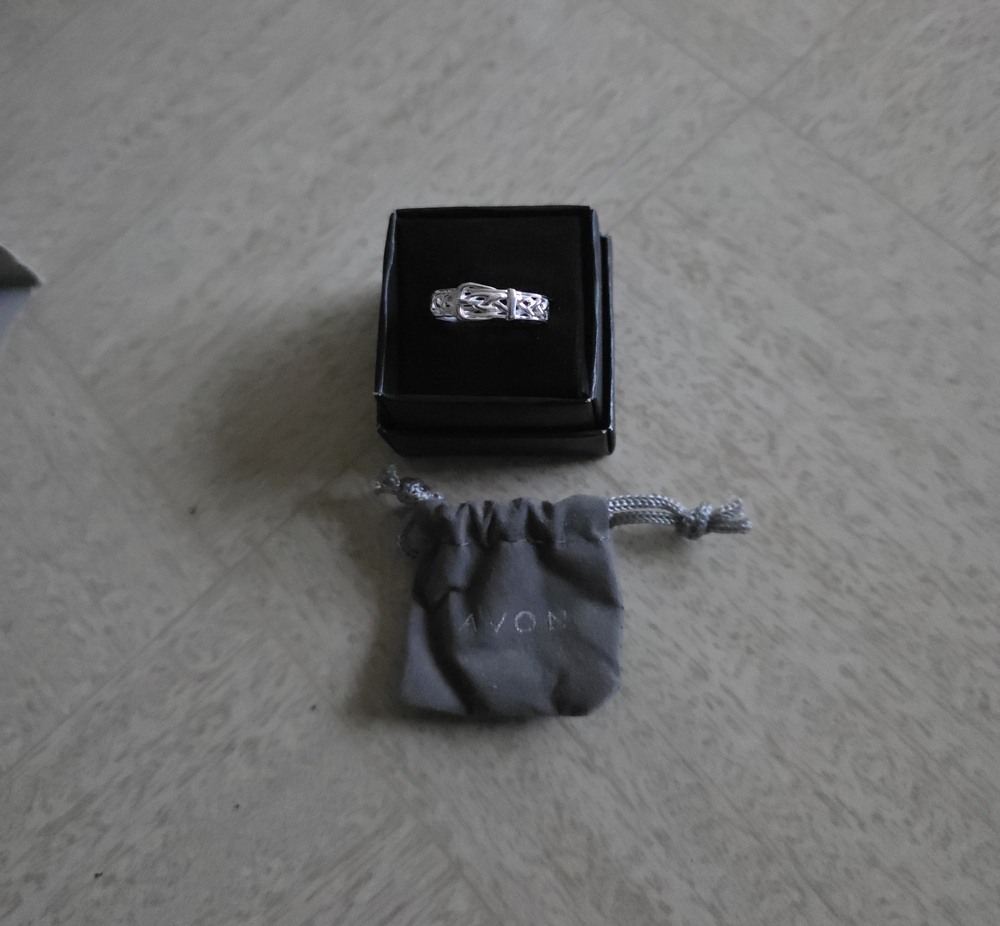 Avon Women's Sterling Silver Buckle Ring